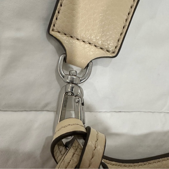 Tory Burch Thea Mini Web Shoulder Bag Cream Crossbody pebbled Leather. Designer - Picture 13 of 13